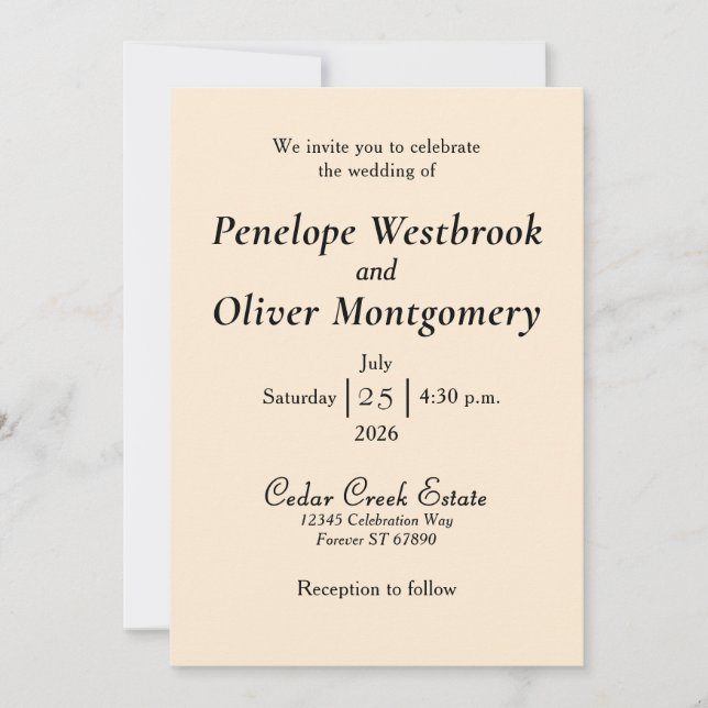 Minimal Elegant Wedding Invitation (Front)