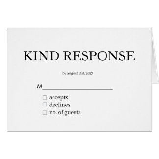 Minimal Elegant Wedding RSVP Card