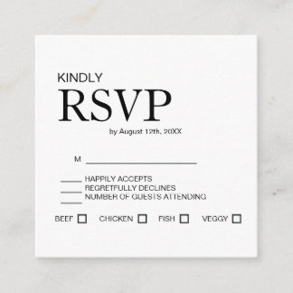Minimal Elegant Wedding RSVP Card