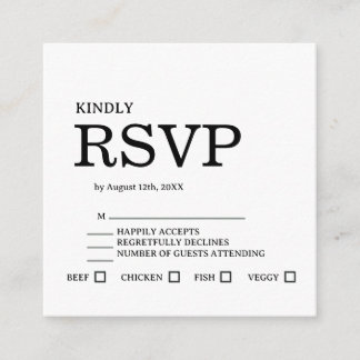 Minimal Elegant Wedding RSVP Card