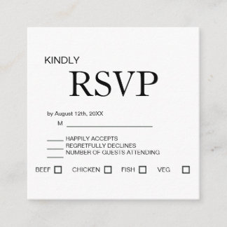 Minimal Elegant Wedding RSVP Card