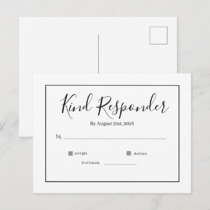 Minimal Elegant Wedding RSVP Postcard