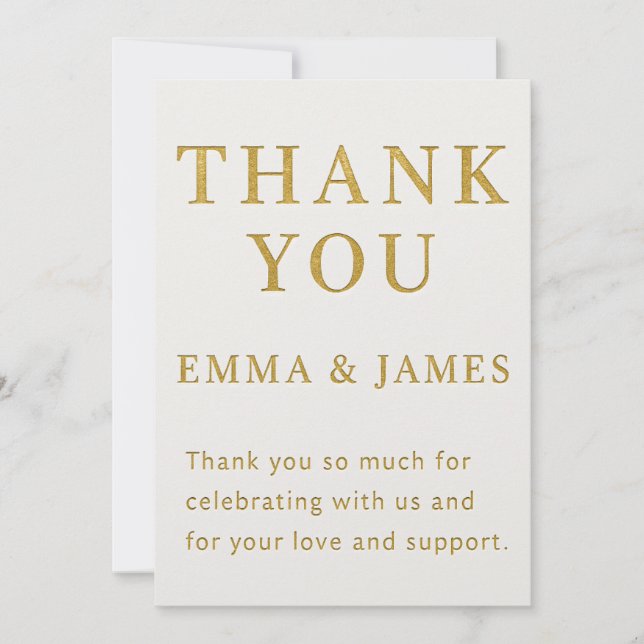 Minimal Elegant Wedding Thank You Card (Front)