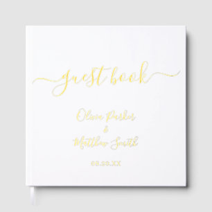 Minimal Elegant White Classic Wedding Guest Book