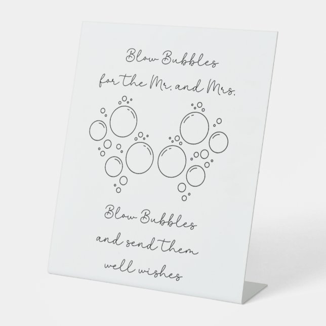 Minimal Elegant Wispy Bubble Send Off Sign (Front)