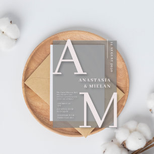 Minimal Elegent Black Luxury Wedding Acrylic Invitations