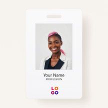 Minimal Employee Logo, Photo, Qr Code, Name