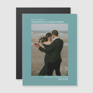 Minimal Enregistrer la date Vertical Photo Magnet 