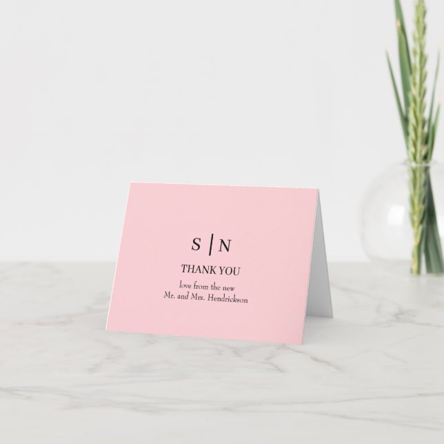 Minimal et chic | Carte de remerciements Mariage n (Devant)