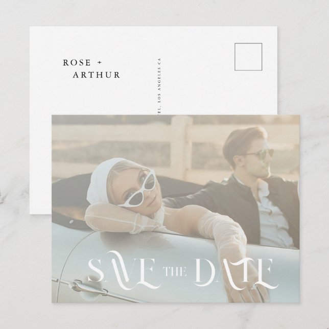 Minimal et chic Enregistrer la date Invitation (Devant / Derrière)