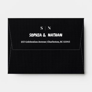 Minimal et chic Enveloppe Mariage noir