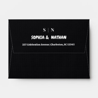 Minimal et chic | Enveloppe Mariage noir