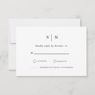 Minimal et chic Mariage noir et blanc RSVP Ca