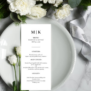 Minimal et chic   Menu Mariage noir et blanc