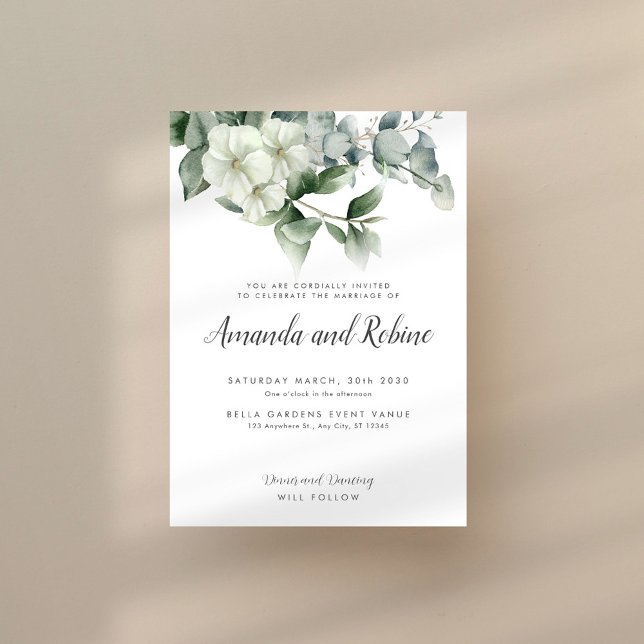 Minimal Eucalyptus Elegant Wedding Invitation (Creator Uploaded)