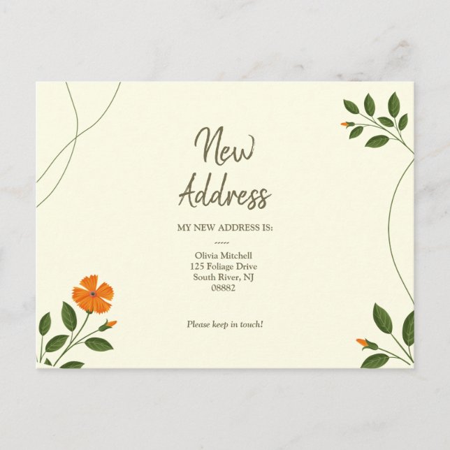 Minimal Eucalyptus Leaves Greenery Announcement Postcard (Front)