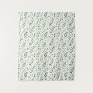 Minimal Eucalyptus Leaves Seamless Pattern Tapestry