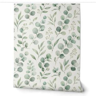 Minimal Eucalyptus Leaves Seamless Pattern Wallpaper