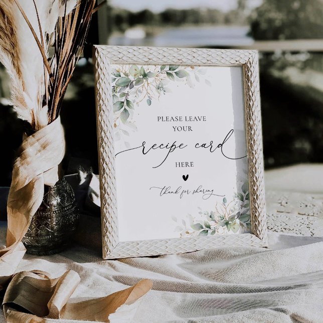 Minimal Eucalyptus Recipe Card Sign (Creator Uploaded)