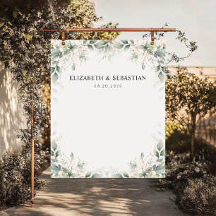 Minimal Eucalyptus Wedding Backdrops Tapestry