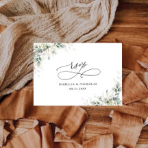 Minimal Eucalyptus Wedding RSVP Card