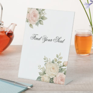 Minimal Eucalyptus Wedding Tabletop Sign