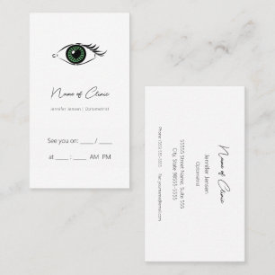 Minimal Eye Clinic Appointment Business Card