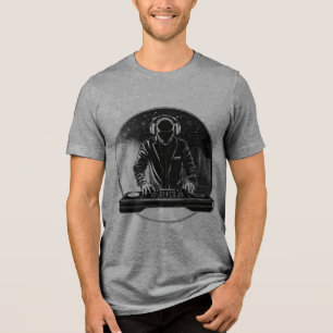 Minimal Faceless DJ Line Logo T-Shirt Tri-Blend Shirt
