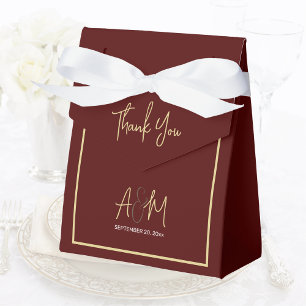 Minimal Fall Winter Burgundy Jewel Tone Wedding Favor Box