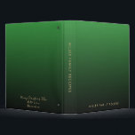 Minimal Family Recipe Christmas Wishes Binder<br><div class="desc">Simple family recipe binder features a modern design with minimalist golden font on an elegant emerald green gradient background. Custom family name presented on the front and spine in stylish simple font. A personalized Merry Chiristmas with love message in elegant script on the back. A simple family recipe binder makes...</div>