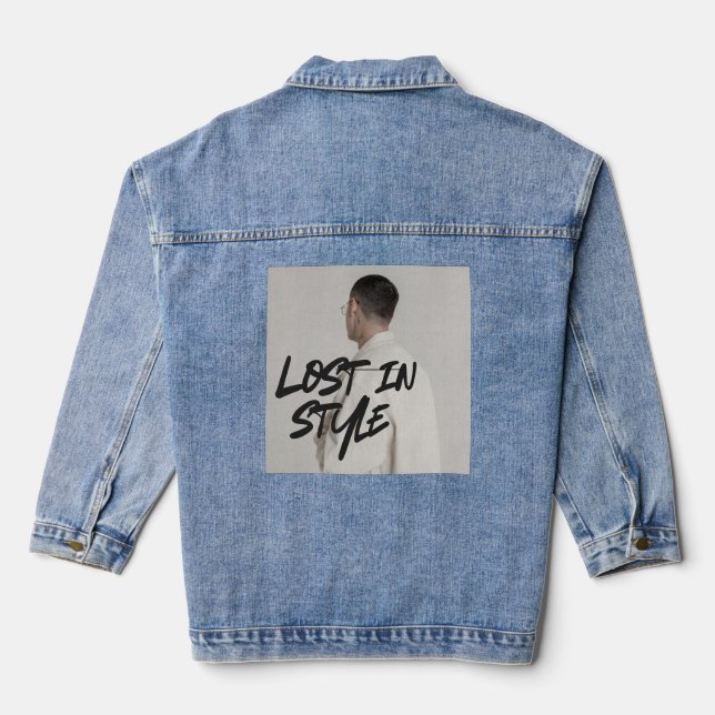 Minimal Fashion Quote Denim Jacket (Back)