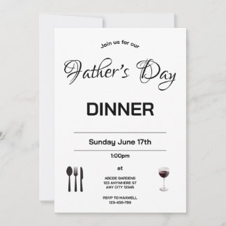 Minimal Father's Day Dinner Invitation