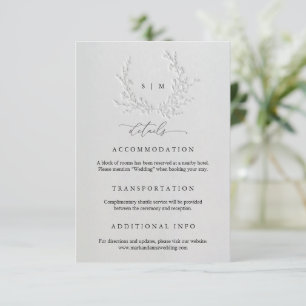 Minimal Faux Blind Deboss Wedding Enclosure Card