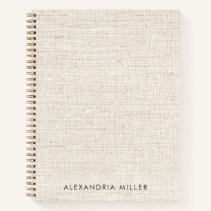 Minimal Faux-Canvas Print Monogram Notebook