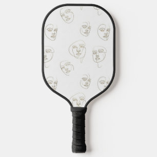 Minimal Female Face Line Pattern (2) Pickleball Paddle