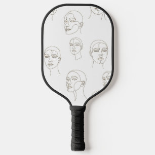 Minimal Female Face Line Pattern (3) Pickleball Paddle