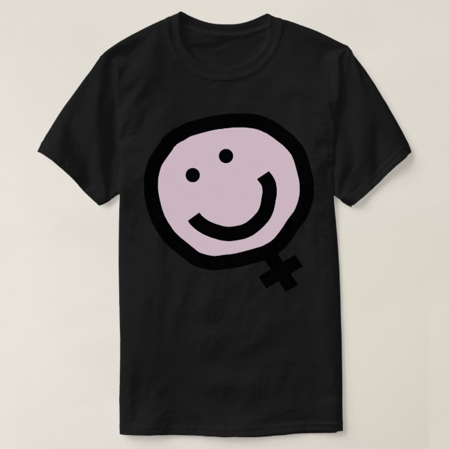 Minimal Feminism Female Smile T-Shirt (Design Front)