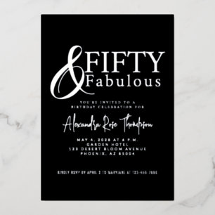 Minimal Fifty and Fabulous 50th Birthday Party