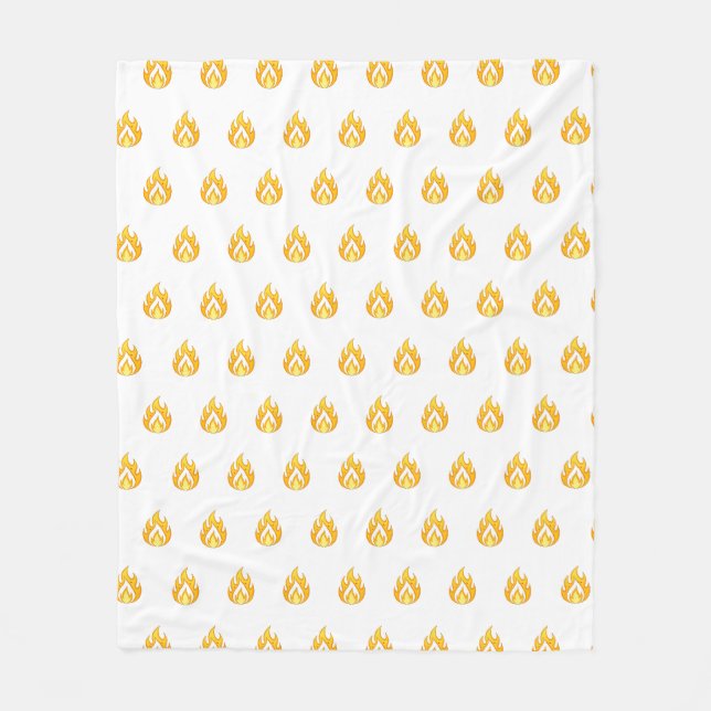 Minimal Fire Flame Icon Hot Lit Aesthetic Graphic Fleece Blanket (Front)