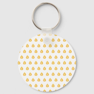 Minimal Fire Flame Icon Hot Lit Aesthetic Graphic Keychain