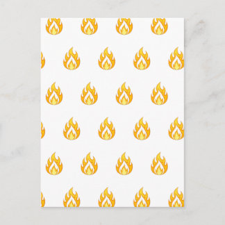 Minimal Fire Flame Icon Hot Lit Aesthetic Graphic Postcard