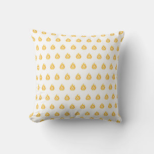 Minimal Fire Flame Icon Hot Lit Aesthetic Graphic Throw Pillow