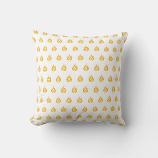 Minimal Fire Flame Icon Hot Lit Aesthetic Graphic Throw Pillow