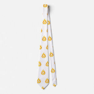 Minimal Fire Flame Icon Hot Lit Aesthetic Graphic Tie