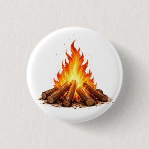 Minimal Fire Illustration  1 Inch Round Button