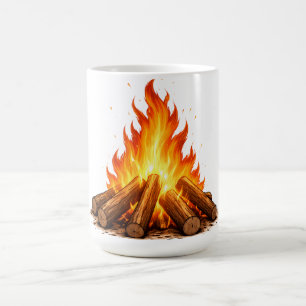 Minimal Fire Illustration Coffee Mug