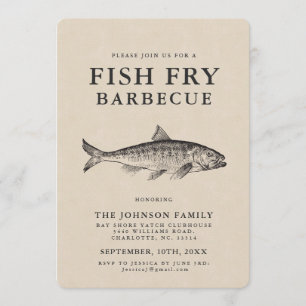 Minimal Fish Fry Party Customized Invitation