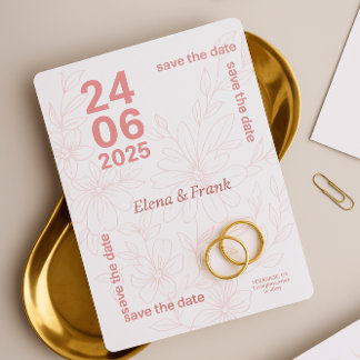 Minimal Flat Save The Date Card