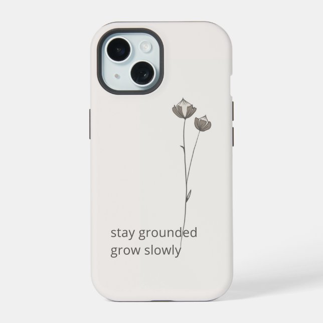 Minimal Flax Phone Case - Stay Grounded (Back)