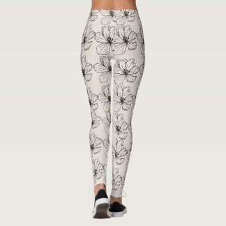 Minimal Floral Line Art Leggings